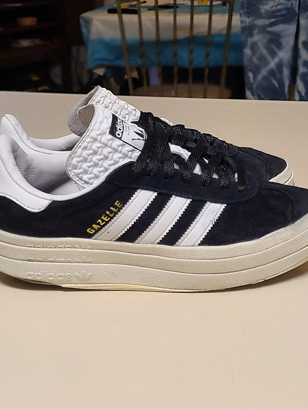 Adidas Gazelle Bold chunky suede platform casual sneakers size 8 - Picture 7 of 9